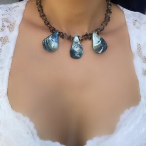 «EARFY» Semi-Fine Natural Stones Choker Necklace And Earring Jewellery Set - Image 4