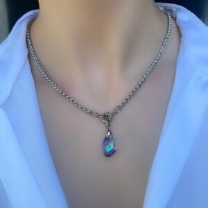 «CINDERELLA» Luxury Semi-Fine Chain Necklace and Earrings With Crystals - Image 3
