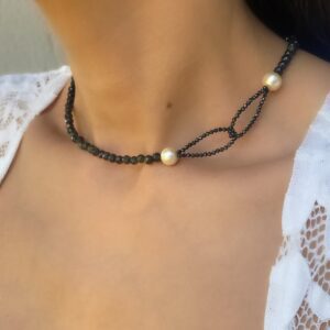 «RETRO CHIC» Semi-Fine Trendy Natural Stone Choker Necklace - Image 4