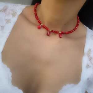 «ESMERALDA» Semi-Fine Natural Stone Choker Necklace And Earrings Luxury Jewellery Set - Image 6