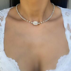 «MICHELLE» Semi-Fine Necklace And Earrings Beautiful Pearls Jewellery Set - Image 5