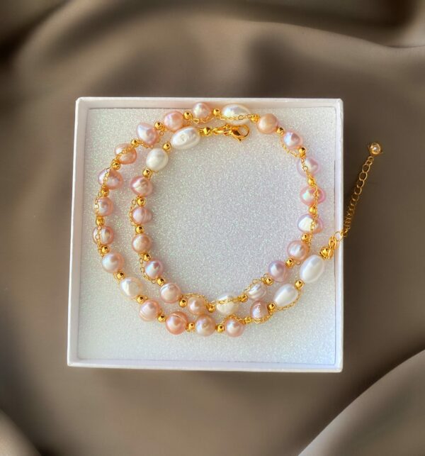 «MAYA» Semi-Fine Pearl & Chain Trendy Necklace