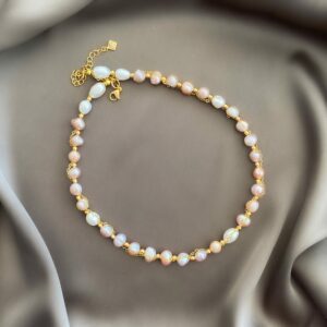 «MAYA» Semi-Fine Pearl & Chain Trendy Necklace - Image 5
