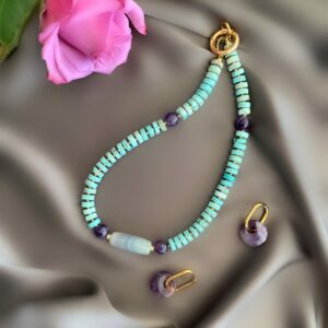 «ZENDAYA» Semi-Fine Natural Stone Necklace And Earrings Jewellery Set - Image 5
