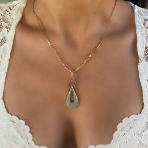 «WILLOW» Semi-Fine Necklace With Swarovski Crystals Pendant - Image 4