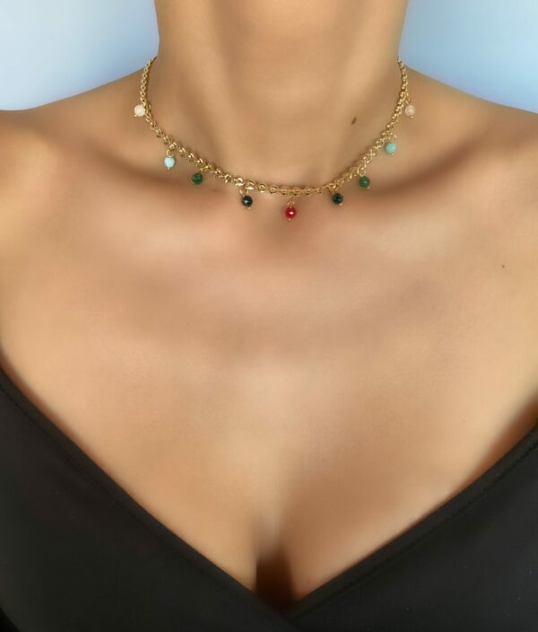 «LAMBADA» Semi-Fine Chain & Natural Agate Necklace ⠀