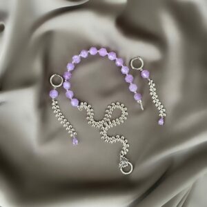 «MAGENTA» Semi-Fine Chain & Stone Necklace And Earrings  Jewellery Set⠀ - Image 4