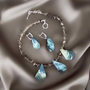 «EARFY» Semi-Fine Natural Stones Choker Necklace And Earring Jewellery Set - Image 3