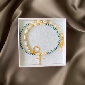 «ADADGIO» Semi-Fine Pearls And Crystals Luxury Choker Necklace - Image 4