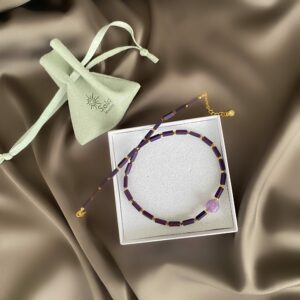 «MURENA» Semi-Fine Necklace Choker With Amethyst Stone - Image 2