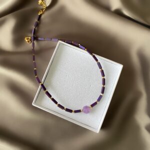 «MURENA» Semi-Fine Necklace Choker With Amethyst Stone - Image 3