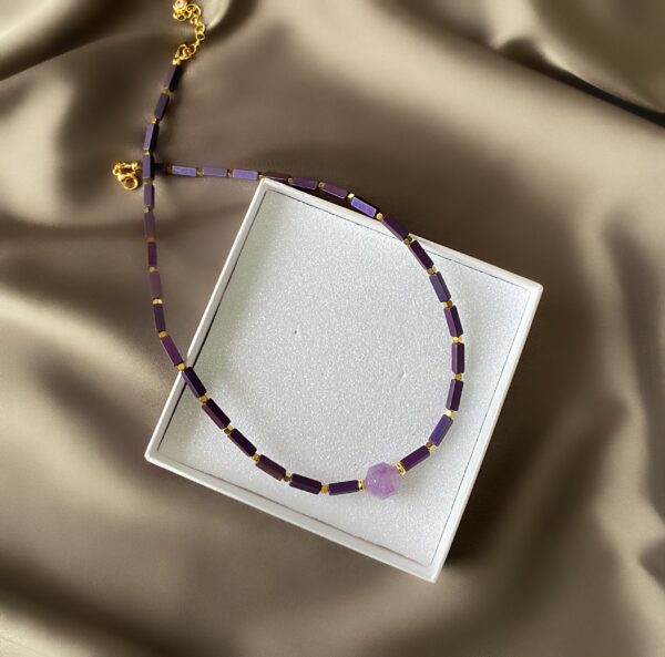 «MURENA» Semi-Fine Necklace Choker With Amethyst Stone
