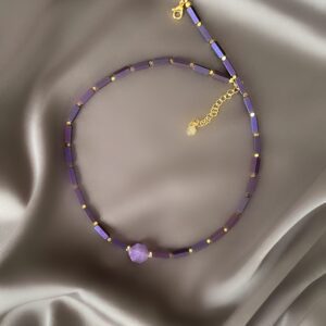 «MURENA» Semi-Fine Necklace Choker With Amethyst Stone - Image 4