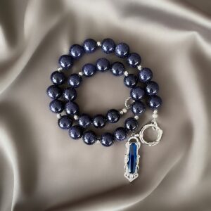 «STARRY SKY» Semi-Fine Luxury Natural Stone Necklace & Swarovski Crystal Pendant - Image 3