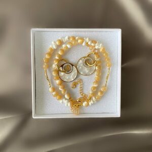 «PLAGE» Semi-Fine Natural Stones Choker Necklace And Earring Jewellery Set - Image 2