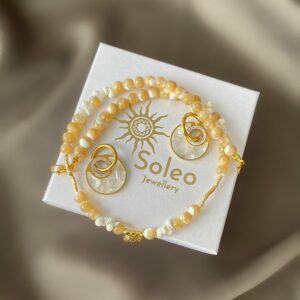 «PLAGE» Semi-Fine Natural Stones Choker Necklace And Earring Jewellery Set - Image 6