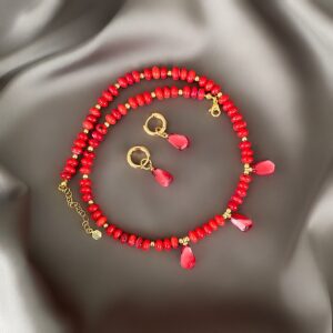 «ESMERALDA» Semi-Fine Natural Stone Choker Necklace And Earrings Luxury Jewellery Set - Image 2