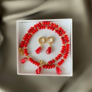 «ESMERALDA» Semi-Fine Natural Stone Choker Necklace And Earrings Luxury Jewellery Set - Image 4