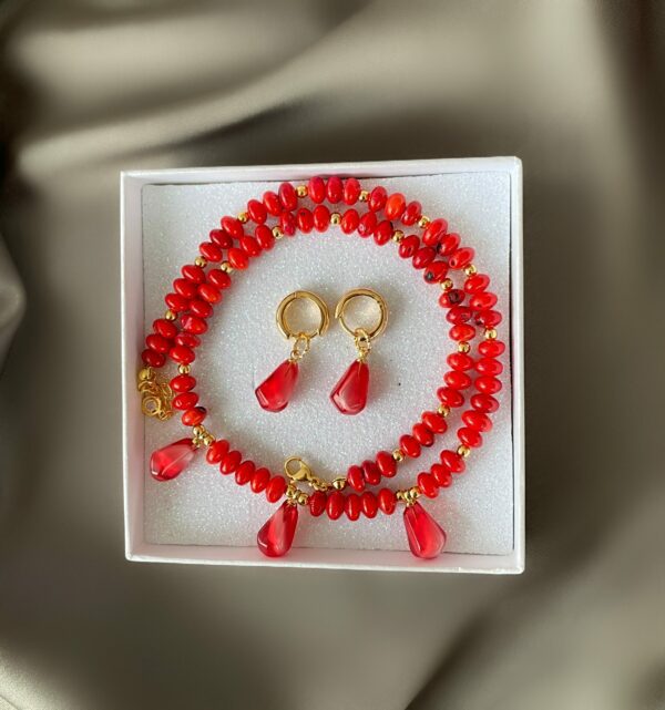 «ESMERALDA» Semi-Fine Natural Stone Choker Necklace And Earrings Luxury Jewellery Set