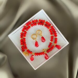 «ESMERALDA» Semi-Fine Natural Stone Choker Necklace And Earrings Luxury Jewellery Set - Image 5