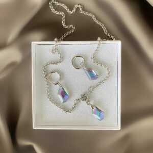 «CINDERELLA» Luxury Semi-Fine Chain Necklace and Earrings With Crystals - Image 5
