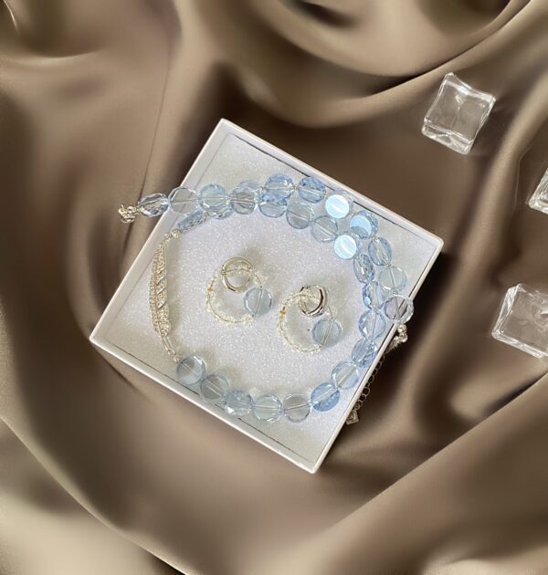«ELOA» Semi-Fine Trendy Crystal Choker Necklace And Earrings Jewellery Set⠀