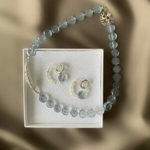 «ELOA» Semi-Fine Trendy Crystal Choker Necklace And Earrings Jewellery Set⠀ - Image 4