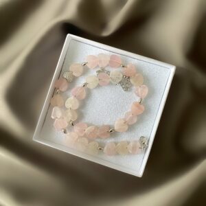 «AMORE MIO» Semi-Fine Natural Pink Quartz Necklace - Image 5