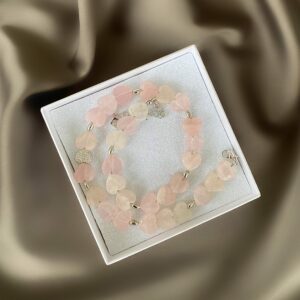«AMORE MIO» Semi-Fine Natural Pink Quartz Necklace - Image 4