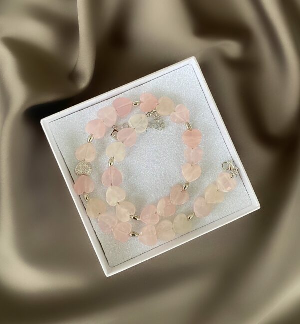 «AMORE MIO» Semi-Fine Natural Pink Quartz Necklace