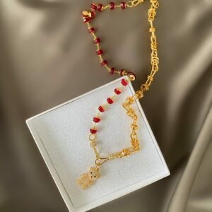 «YOGI BEAR» Beautiful Chain and Crystals Necklace With Cute Teddy Pendant - Image 3