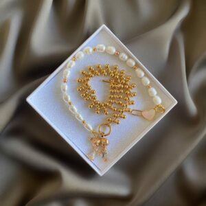 «TÊTE-À-TÊTE» Semi-Fine Chain And Pearl Necklace With Swarovski Crystals Pendant - Image 2