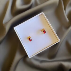 «NEW HOOP» New Trend Beautiful Earrings - Congo Lock - Gold-Red - Image 6