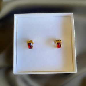 «NEW HOOP» New Trend Beautiful Earrings - Congo Lock - Gold-Red - Image 5