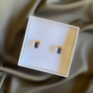 «NEW HOOP» New Trend Beautiful Earrings - Congo Lock - Gold-Blue - Image 4