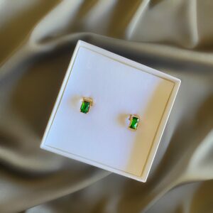 «NEW HOOP» New Trend Beautiful Earrings - Congo Lock - Gold-Green - Image 5