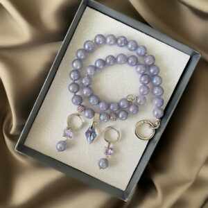 «AURORA» Natural Stone Semi-Fine Necklace & Earrings Luxury Jewellery Set⠀ - Image 2