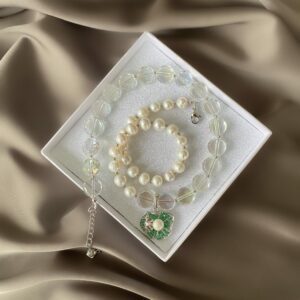 «TSAREVNA LYAGUSHKA» Semi-Fine Natural Pearl And Crystal Necklace With Swarovski Pendant - Image 2