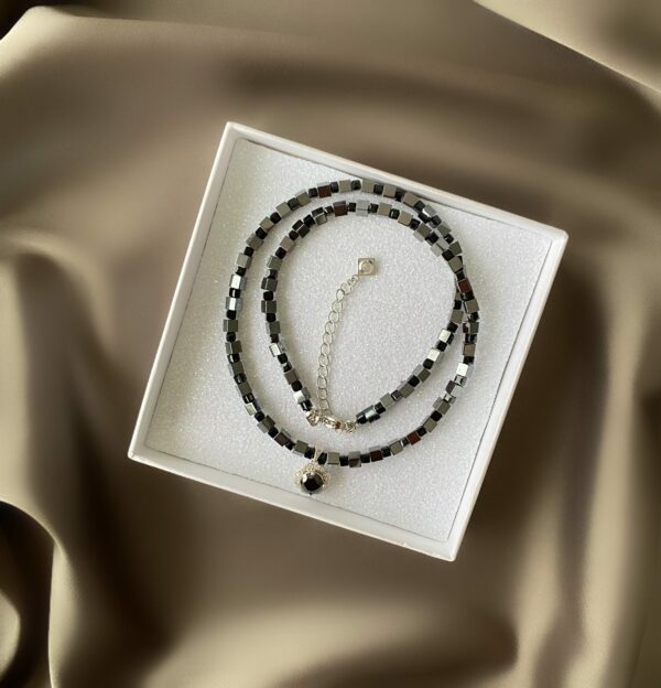 «BLACK BACCARA» Semi-Fine Crystal Necklace Choker With Swarovski Stone Pendant