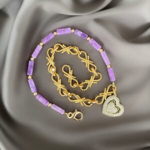 «TE AMOR» Semi-Fine Necklace With Swarovski Heart Pendant - Image 5