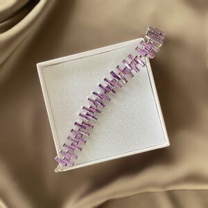 «ICEBERG» Trendy Purple Swarovski Crystal Bracelet - Image 2