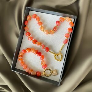 «MARMALADE» Semi-Fine Natural Stone Necklace And Bracelet - Image 5