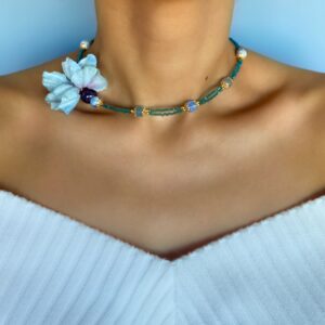 «HEY, BELLA» Beautiful & Luxury Necklace With Natural Stone & Earrings Jewellery Set - Image 7