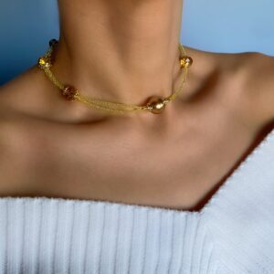 «VESNA» Beautiful & Luxury Necklace With Crystal Beads & Earrings Jewellery Set - Image 3