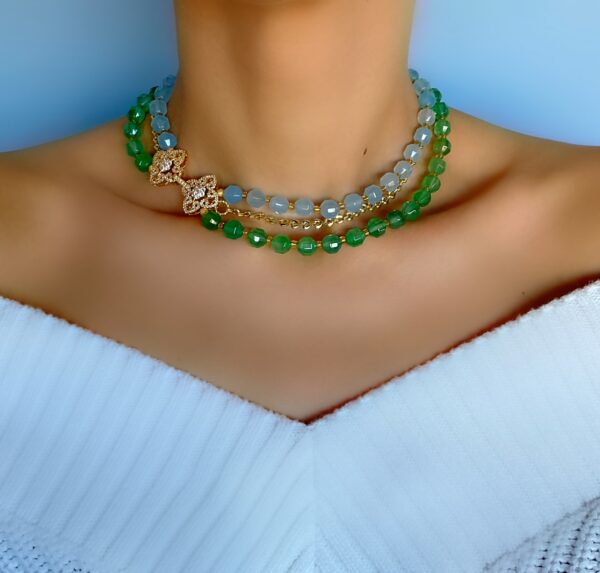«LETO» Semi-Fine Natural Stone & Chain Luxury Necklace