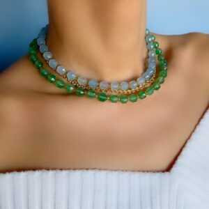 «LETO» Semi-Fine Natural Stone & Chain Luxury Necklace - Image 3