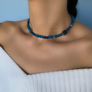 «LAZURA» Semi-Fine Natural Stone Necklace Choker & Earrings Jewellery Set⠀ - Image 5