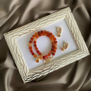 «GRENADE» Luxury Semi-Fine Natural Stone Necklace Jewellery Set - Image 3