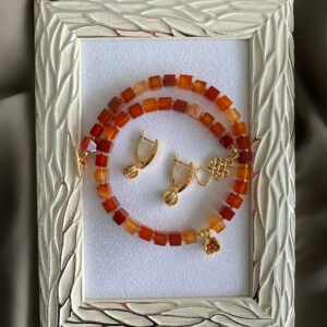 «GRENADE» Luxury Semi-Fine Natural Stone Necklace Jewellery Set - Image 5