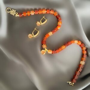 «GRENADE» Luxury Semi-Fine Natural Stone Necklace Jewellery Set - Image 6